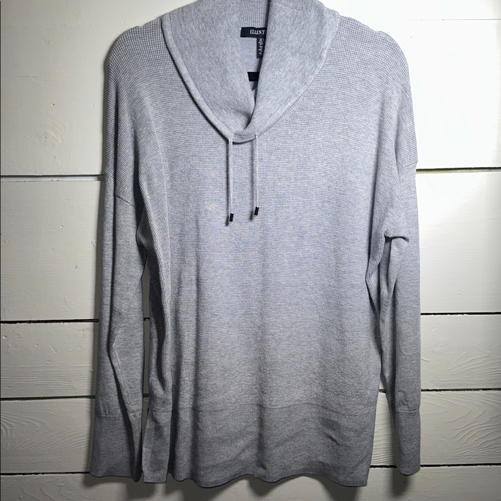 Ellen Tracy Gray Cowl Neck Sweatshirt